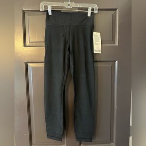 Lululemon Groove Nulu Leggings 6 Black Tights Ribbed Detail 25” HR High Rise